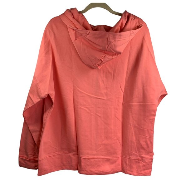 Seed to Style Organic Cotton Solid French Terry Zip-Up Hoodie Coral Large NWT - Picture 4 of 14